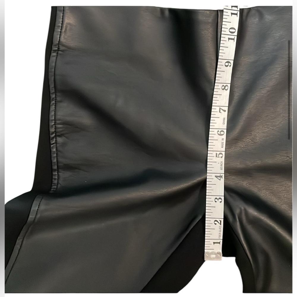 Lauren Ralph Lauren Black Stretch & Faux Leather Leggings with Ankle Zips 4 EUC - Picture 11 of 15
